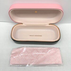 Kate Spade Large Clamshell Sunglasses Hard Case Pink Green Cloth